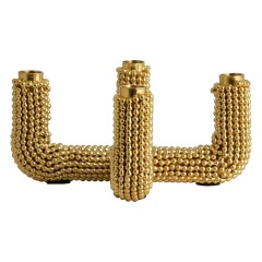 CANDLE HOLDER F GOLD COLOR METAL    - CANDLE HOLDERS